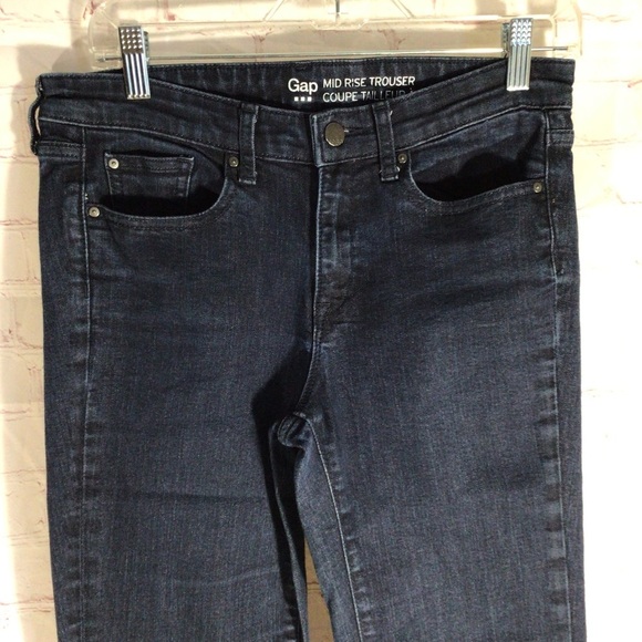 GAP Mid Rise Trouser Blue Denim Jeans - Size 6 - Picture 2 of 9